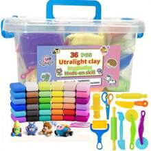 [Boxed Set] Air-Dry Clay - 36 Colors Modeling Clay Set (Includes Carving Tools), Soft Texture, Ultra-Lightweight, Easy To Use, Great For Sculpting, Handcraft, DIY Projects, Also Suitable As Halloween And Christmas Gifts, Ideal For Arts, Crafts, Gifts, Children's Birthday Presents.