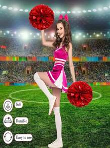 1 Stück silberfarbener Cheerleading Farbblumen-Pompon für Bankette, Fußball, Basketball, Sportveranstaltungen, Anfeuern