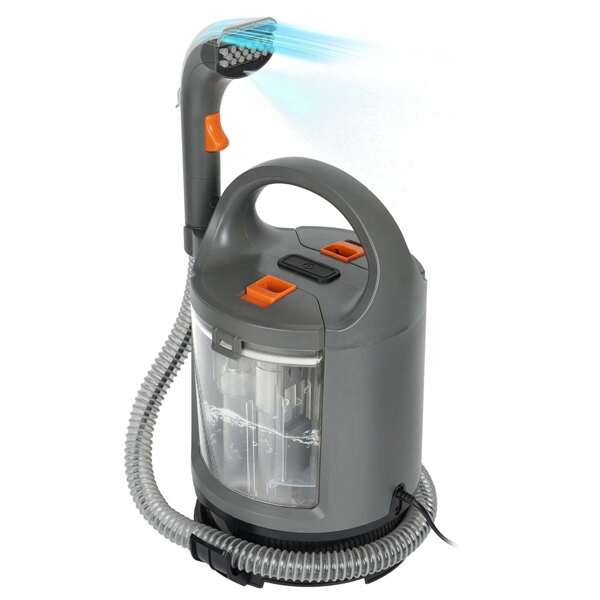 Emphsism Dispositivo di pulizia per tappezzeria, aspirapolvere per liquidi, aspirapolvere per divani, tappeti, auto, pulitore per tappeti 400W per macchie di sporco, pulitore per macchie con potenza di aspirazione di 12kPa, compatto, flessibile e potente