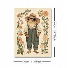 1 pezzo cartellone d arredo da parete in stile botanico con rana, opera d arte minimal, senza cornice, in stile whimsical e rustico, per appartamento, soggiorno, camera da letto, decorazione moderna per la casa