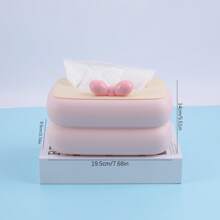 Creative High-End Tissue Box, Living Room Paper Box, Bow Tissue Box, Dopamine Tissue Box, Household Paper Box, Cute Ribbon Spring Tissue Box, Pink, Creamy Yellow, Light Green