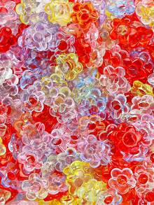 20/50 件彩色亚克力花珠、空心花隔珠，适用于珠宝制作、DIY 制作独特手链项链装饰配件