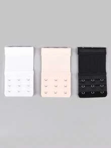 3pcs 3-Row 3-Hook Bra Extender Clasps, Lingerie Accessories - Multicolor - View 1