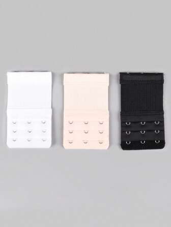 3pcs 3-Row 3-Hook Bra Extender Clasps, Lingerie Accessories