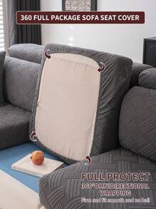 1 pieza Funda elástica para sofá, funda de asiento completa antideslizante para sofá, aplicable para sofá de 1/2/3/4 plazas, sofá en forma de L, funda ajustable, lavable a máquina, apta para mascotas, decoración para dormitorio, oficina, sala de estar - Gris claro