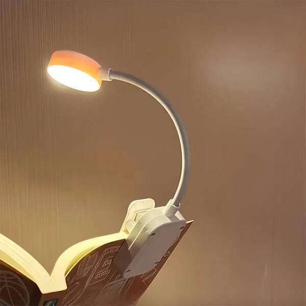 1pc Adjustable Bedside Reading Lamp, 360° Flexible Book Light For Bedroom, Suitable For Late Night Reading, Tablet, Battery Powered (Batteries Not Included), Ideal Gift