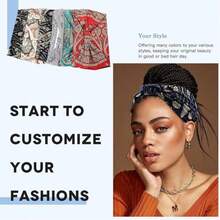 1 件波西米亚扭纹头带，防滑运动瑜伽弹力头带，佩斯利和条纹涤纶时尚头饰，适合所有季节发饰、学校用品、学院、头带