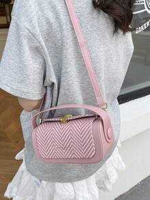 Women's Fashion Handbag Tote Bag, Elegant Minimalist Design, Large Capacity - Pink - View 5