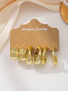 2-18pcs/Set Vintage Geometric Golden Earrings/Eardrop Set, Suitable For All-Year-Round Daily Wear