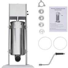 5L Manual Churros Machine 1.32gal Heavy Duty Stainless Steel Churros Machine W/6 Nozzles Home Vertical Manual Donuts Churrera Churros Machine For Making Different Shapes Of Fried Dough Sticks - Silver - View 2