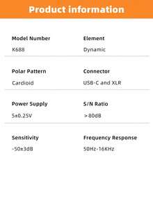 FIFINE K688 White Dynamic Microphone For Studio, USB/XLR Interface, Suitable For Podcasting, Live Streaming, Computer Recording, Voice-Over, Includes Shock Mount, Mute Button, Gain Knob And Headphone Monitoring - White - View 11