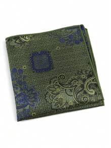 ZLQ&GOU 1pc Fashion Men's Handkerchief, Paisley Pattern Pocket Square, Contrast Color Woven Handkerchief Suitable For Wedding, Party, Formal Occasions, Gentlemen's Suit Decoration