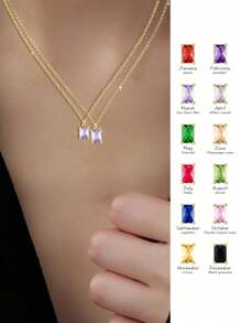 Colar com pedra de nascimento em prata esterlina S925, banhado a ouro 14K, verde esmeralda, maio, junho, julho, zircônia cúbica, pingente para meses de nascimento, presentes de aniversário para mulheres e meninas, joias