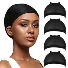10 pièces de Casquettes de perruque haute élasticité, unisexes - Doublure de perruque en dentelle extensible douce dans les couleurs noir et nude, facile à utiliser et à nettoyer