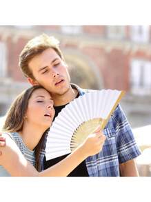1pc/5pcs/10pcs/20pcs Foldable Bamboo Hand Fan, Handmade Japanese/Chinese Style, Suitable For Fans, Weddings, Brides, Dancing, Churches, DIY Decor, Gifts For Women, Party Favors