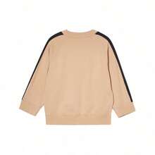 Puma 女式 V 领长袖套头衫，休闲春秋 - 卡其色 - 查看 2