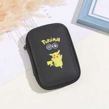 pokemon Nuovo contenitore portacarte Pokémon da 50 capacità, scatola di archiviazione con zip, album, custodia, confezione regalo per collezione di carte Pokémon, custodia nera per gioco di carte