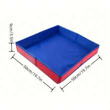 Large Portable Folding Sand Table - Durable Thick Oxford Non-Woven Fabric Structure Is Wear-Resistant, The Sturdy Foldable Structure Enhances Durability, Easy To Store And Transport, The Lightweight Foldable Design, All-Weather Outdoor Beach Game Accessories, Blue/Red Square Sandbox, And Materials, Summer Outdoor Game Toys,