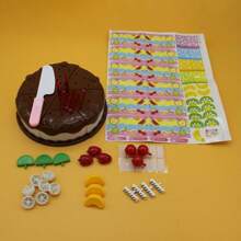 1 pieza Juguete de Pastel de Juego de Roles Realista para Niños, Pastel de Cumpleaños de Imitación Creativa, Juego de Cortar Frutas y Postres, Regalo de Cumpleaños/Navidad, Comida Falsa, Juguetes de Cocina de Madera, Juguetes de Comida de Madera
