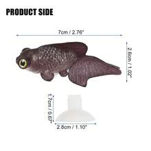 Aquarium Artificial Golden Fish Ornament, Glowing Fish Tank Ornament Glowing Simulation Animal Decor With Suction Cup - 棕色 - 查看 4