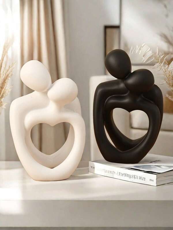 1 Piece Creative Couple Figurines Sculpture Candle Holder For Modern Home Decoration Such As Living Room, Desk, Bedroom Bedside Table, Etc. Anniversary Gift For Mom, Valentine's Day Gift