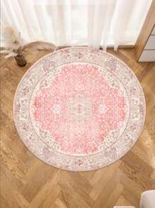 1 stuk modern bloemenkleed, eenvoudig te reinigen, bohemian-stijl, bloemenprint die niet verhaart, geschikt voor slaapkamer, woonkamer en keuken, roze