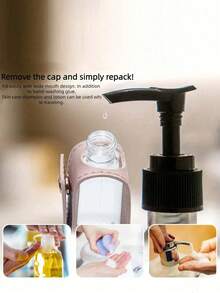 1 pezzo Custodia in pelle porta flaconcino igienizzante, bottiglia di viaggio ricaricabile vuota da 30ml per sapone, lozione e liquidi, con tappo a scatto, porta flaconcino portatile per zaino, viaggio, esterno, idea regalo di Natale