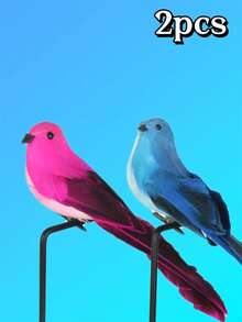 1/2/3 件逼真的人造彩色羽毛鸟，非常适合花园树枝、户外草坪、农舍、桌面艺术的家居装饰，增添自然气息，适合情人节、圣诞节、感恩节礼物