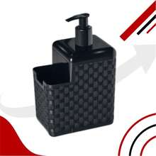 2 In 1 Detergent Soap Dispenser Holder With Sponge And Squeegee Holder - Black - View 4
