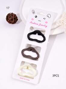 3PCS Solid Color Casual Retro ABS Plastic Women's Hair Clips, Bow, Flower, Cloud Shape, Front Bangs & Ponytail, Suitable For All Seasons Hair Claw Claw Clips Hair Jaw Clip Hair Clamps