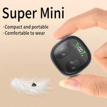 超紧凑无线耳塞，佩戴舒适，5.4G 无线入耳式耳机，带动态驱动器，Type-C 充电，无线连接，高清 LED 电池指示灯，双耳塞带电容式麦克风，8mm 振膜，适合运动和睡眠，ABS 塑料材质，男女通用隐形耳机 - 彩色 - 查看 6