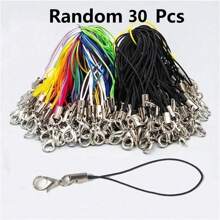 10/30/50/100pcs Mix Color Lobster Clasp Hoop Lanyard Keychain Nylon Rope Keyring Suitable For DIY Jewelry Making Accessories