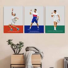 1pc/3PCS Wall Arts Posters Optional Frame Pop Quotes - Unrecited Art, Novak Djokovic Posters, Tennis - Multicolor - View 5