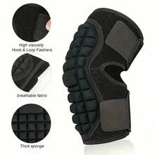 1pc- Adjustable Compression Elbow Brace Pad, Breathable Thickened Sponge, Open Wearing Elbow Pad For Fitness, Volleyball, Basketball, Dancing, Tennis, Arm Brace Pad, Elbow Support Band For Men & Women ( Black,Weight:40-90kg) - Black - View 10