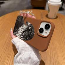 Fierce Animal TPU Fashion 1pc TPU Material Black Eagle Pattern Phone Case Compatible With Apple/ Phones Spring Gift - Brown - View 4