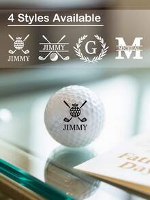 1pc Customized Text Golf Ball - Personalized Golf Ball With Custom Text, Perfect Memorial Gift For Golfers | Ideal Gift For Dad, Boyfriend, Family, Friends | Great For Birthday, New Year, Valentine's Day, Mother's Day, Father's Day, And Various Celebrations - Style 1 - View 3