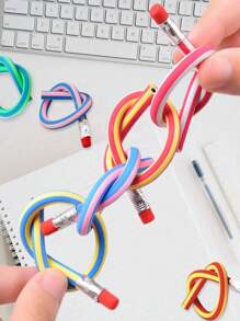 10/20 lápices de colores flexibles, herramientas de escritura de plástico flexibles, lápices flexibles de múltiples líneas, perfectos como regalos para fiestas, Navidad, Día de San Valentín