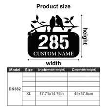 1 pieza Placa de metal personalizada con diseño de rama de árbol y pájaros con flores - Señal de dirección personalizada, número de casa, señal de dirección de jardín exterior, nombre de calle, apellido, decoración de patio - Regalo de registro, regalo para entusiastas del jardín, regalo para papá, regalo para mamá - Adornos, decoración del hogar, decoración de pared, decoración de habitación, decoración de sala de estar, decoración de dormitorio, decoración de baño, decoración de cocina, decoración de la casa, regalos personalizados, impresión gráfica - Multicolor - Ver 37