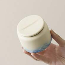 Ceramic Tea Leaf Canister, Chinese Vintage Dry Fruit Airtight Jar, Portable Tea Leaf Container, Small Packaging Spice Storage Jar Back To School