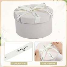 2CM*35Yards/Roll Thank You Decorative Satin Ribbon Featuring A Cream-Colored Birthday Cake Ribbon For Gift Box Wrapping, Suitable For Valentine'S Day Bouquet Wrapping And Rose Packaging Suitable For Birthdays, Weddings, Bachelorette Parties, Birthday Decorations, Graduations, Parties, Gift Boxes. Suitable For Women's Birthday Gifts, Mother's Day, Christmas, Halloween, St. Patrick's Day, Thanksgiving,Valentine's Day, And Teacher's Day. - White - View 7