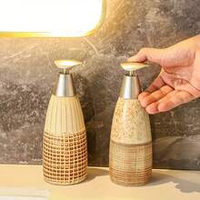 Vintage Creative Bathroom Shower Gel Dispensing Pump Bottle, Luxury Refillable Lotion Soap Container, Japanese-Style Ceramic Hand Wash Dispenser, Large Capacity Travel-Friendly Design For Kitchen Sink & Bathroom, Multi-Color Options Back To School - Vintage - View 8