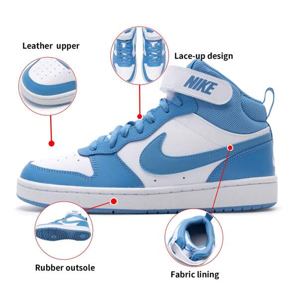 Nike Zapatos juveniles Court Borough Mid 2 (GS), zapatillas casuales cómodas y ligeras de media altura, CD7782-123