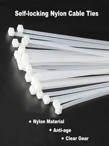 100 Black/White, Colored Cable Ties, Heavy-Duty High-Quality Plastic Ties With Tensile Strength, Self-Locking White Nylon Ties For Indoor And Outdoor Use