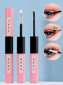 1pc Eyelash Bonding And Sealing Waterproof Cluster Eyelash Glue 6ml, For Eyelash Extension Long Lasting 72 Hours Strong Fixation Personal Eyelash Glue, Suitable For Self-Use At Home Black Cluster Eyelash Glue + Transparent Eyelash Seal 2 In 1 Home Eyelash Cluster DIY Eyelash Kit - Black - View 6