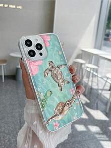 1 Stück transparente TPU Schildkröten/Meeresschildkröten Ozean Element stoßfeste Handyhülle kompatibel mit iPhone, Apple, Android Handys, OPPO, Galaxy, Redmi Note 13, Galaxy A14, Galaxy A32 4G, wasserdicht, kratzfest, stoßfest - Verschiedenfarbig - Übersicht 3