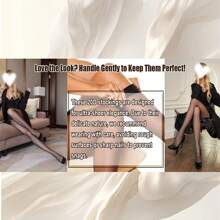 2 Pairs/4 Pairs Women's Black Sheer Pantyhose, 20D Smoothing Control Top Tights, Dress Socks
