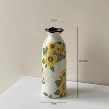 "Wazon ceramiczny ze spękaniami słonecznika – dekoracja stołu w stylu rustykalnym, mały wazon na kwiaty do domu/biura/kawiarni (ręcznie wykonany, glazura z efektem spękania lodu)"