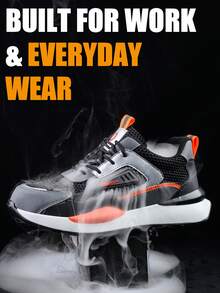 RAYDLINX Summer Breathable Mesh Work Shoes For Men, Steel Closed Toe Anti-Smashing And Anti-Piercing Comfortable Anti-Odor Shoes For Construction Site Protection