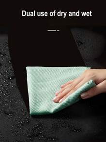 1 قطعة/3 قطع/5 قطع/10 قطع قماش عشوائي الألوان بنقشة قشر السمك، قماش بدون علامة مائية لمسح الزجاج، قماش مخصص للمطبخ ماص، بدون تساقط أو ترك آثار، منشفة