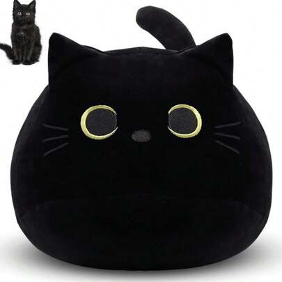 POKOJA LAND 3 种尺寸可爱黑猫毛绒枕头娃娃软玩具猫可爱填充动物娃娃动漫猫毛绒玩具高品质儿童礼物男孩女孩朋友玩具房间装饰情人节礼物圣诞节、玩具、毛绒玩具、毛绒玩具、女孩玩偶、女孩礼物